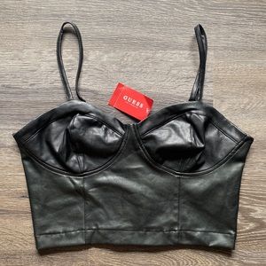 NWT | Guess | Pleather Crop Corset